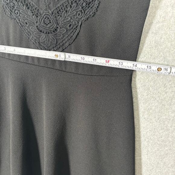 Foreign Exchange Dress Large Mini Crochet Lace Witchy Skater Boho Cowgirl Gothic - Picture 6 of 11